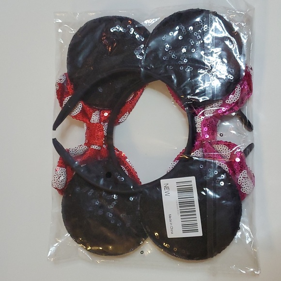 Brand New 2 Mouse Ears Headbands Shiny Sequins Party. - Picture 5 of 11